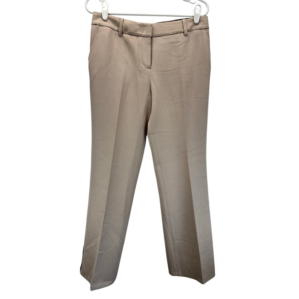 BCBGMaxazria Tan Black Tuxedo Stripe Trouser Pants Career Workwear 8